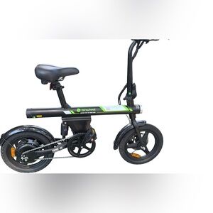 Electric Foldable Bike in Black and Green - Compact Commuter